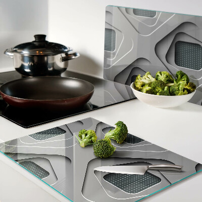 Glass kitchen board Geometric patterns in shades of gray