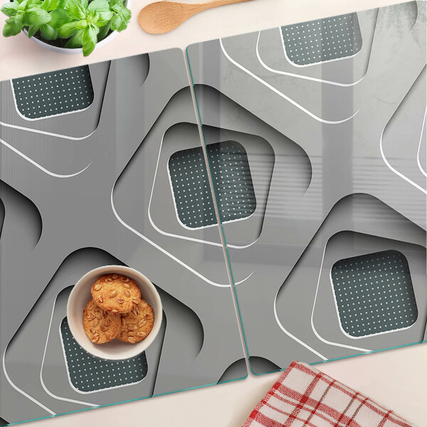 Glass kitchen board Geometric patterns in shades of gray