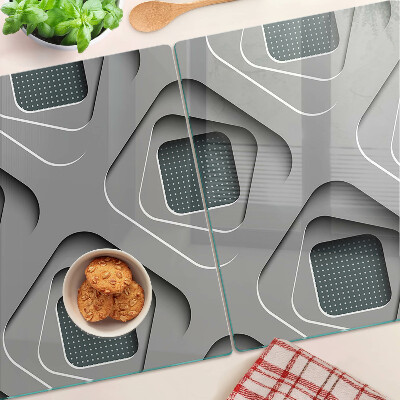 Glass kitchen board Geometric patterns in shades of gray