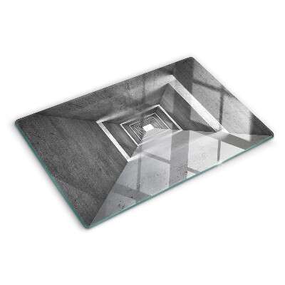 Chopping board glass Architectural tunnel in shades of gray