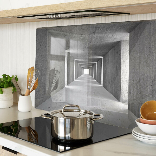 Chopping board glass Architectural tunnel in shades of gray