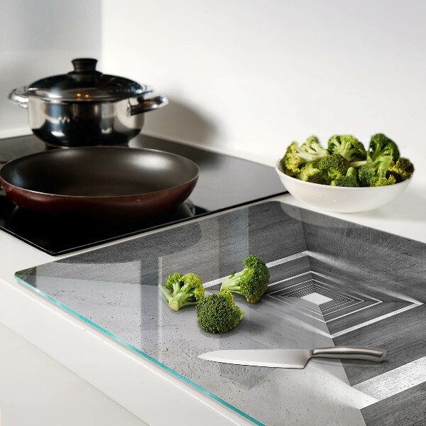 Chopping board glass Architectural tunnel in shades of gray