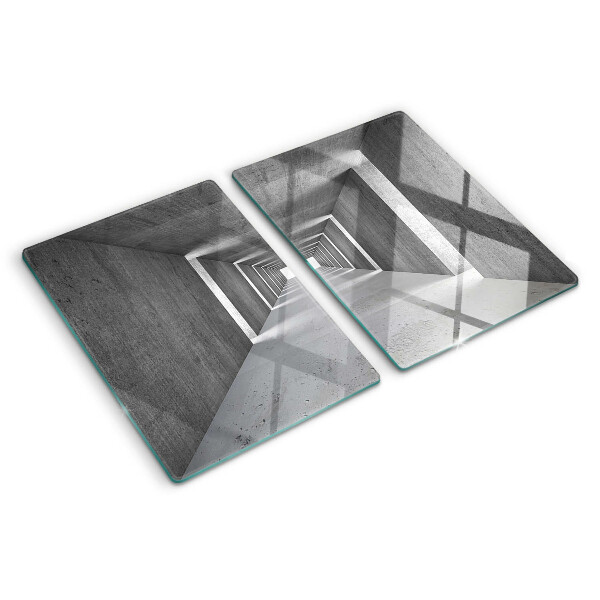Chopping board glass Architectural tunnel in shades of gray