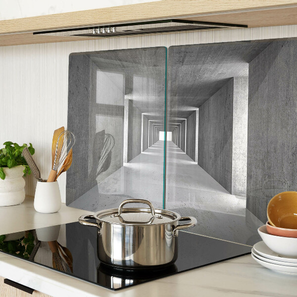 Chopping board glass Architectural tunnel in shades of gray
