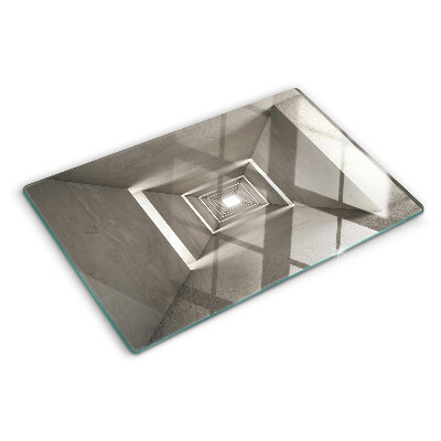 Glass chopping board Geometric interior with depth effect