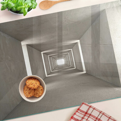 Glass chopping board Geometric interior with depth effect