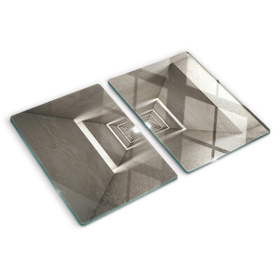 Glass chopping board Geometric interior with depth effect