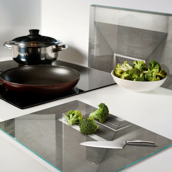Glass chopping board Geometric interior with depth effect