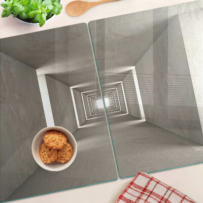 Glass chopping board Geometric interior with depth effect