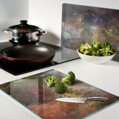 Glass chopping board Cosmic galactic landscape