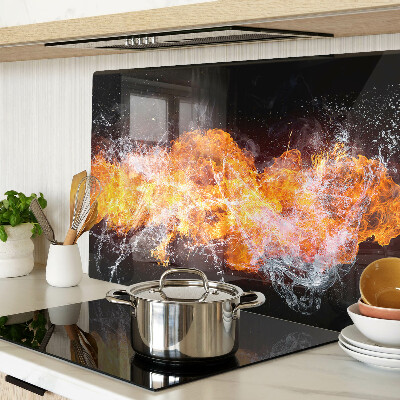Glass cutting board Fire and water