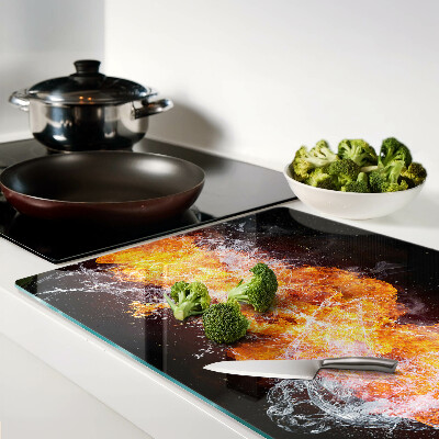 Glass cutting board Fire and water