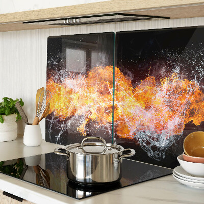 Glass cutting board Fire and water