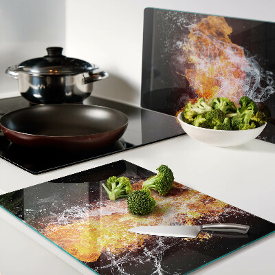 Glass cutting board Fire and water