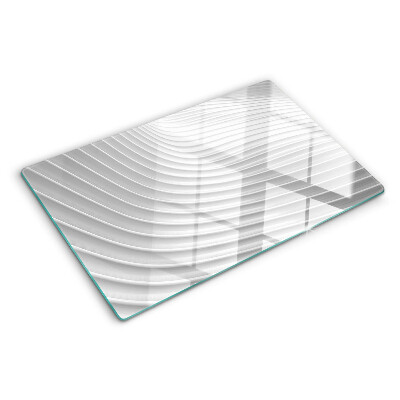 Chopping board glass Waves and lines in shades of gray