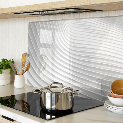 Chopping board glass Waves and lines in shades of gray