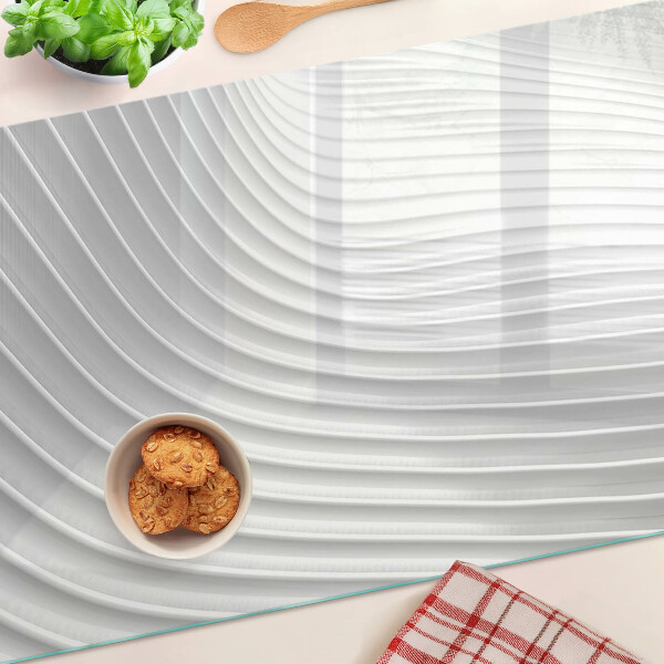 Chopping board glass Waves and lines in shades of gray