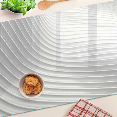Chopping board glass Waves and lines in shades of gray