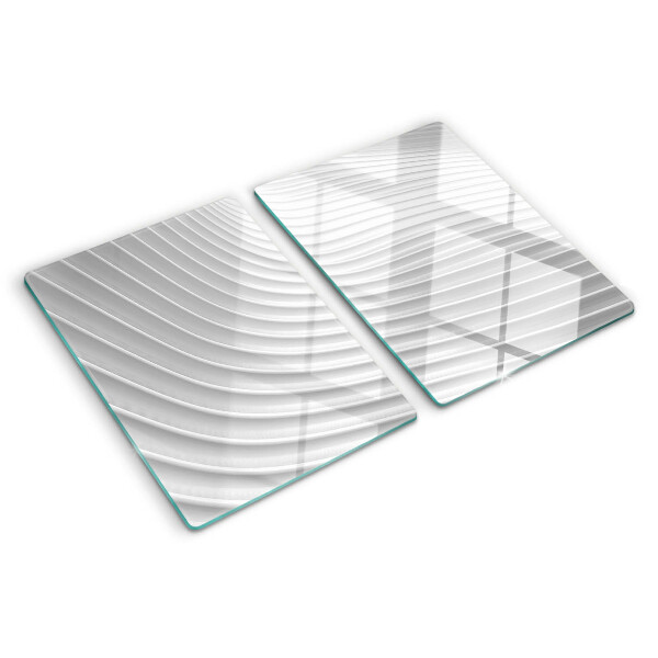 Chopping board glass Waves and lines in shades of gray