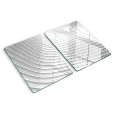 Chopping board glass Waves and lines in shades of gray