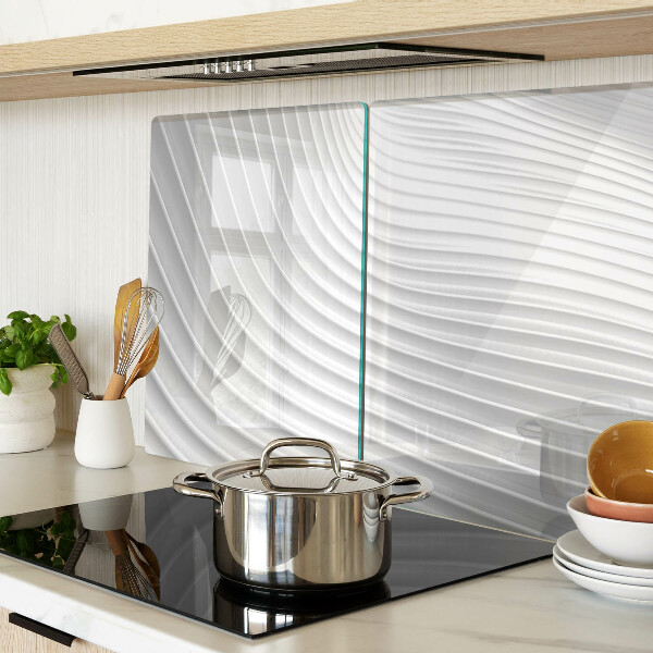 Chopping board glass Waves and lines in shades of gray