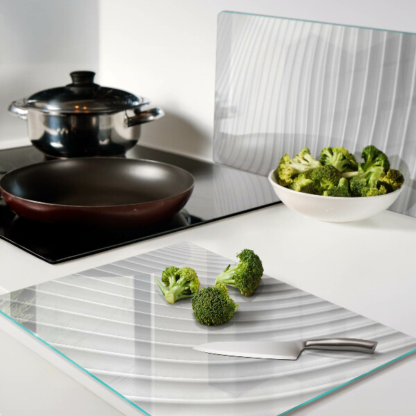 Chopping board glass Waves and lines in shades of gray