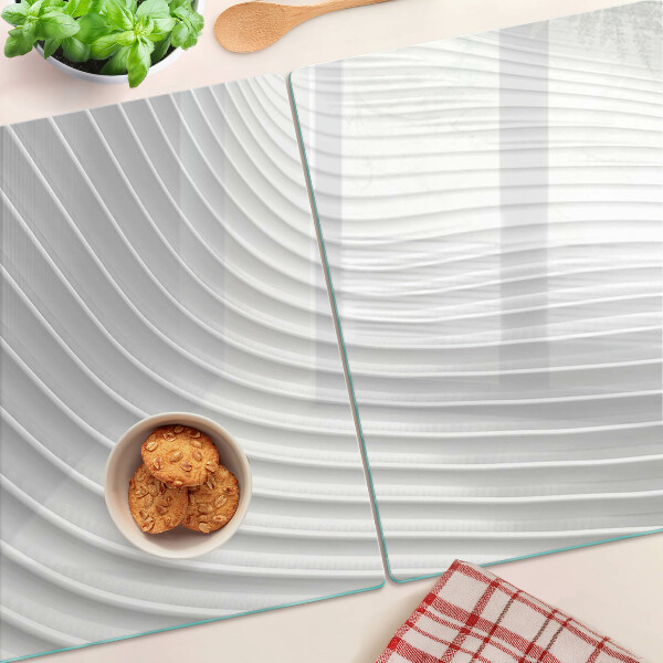 Chopping board glass Waves and lines in shades of gray
