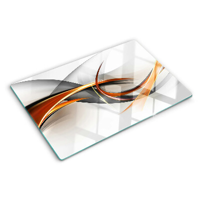 Glass chopping board Abstract waves in shades of gold