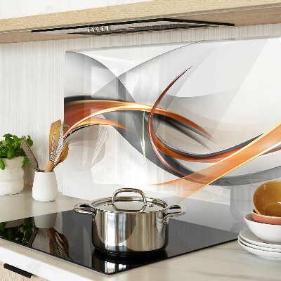 Glass chopping board Abstract waves in shades of gold