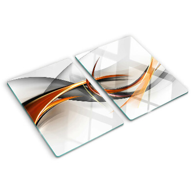 Glass chopping board Abstract waves in shades of gold