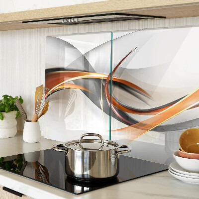 Glass chopping board Abstract waves in shades of gold
