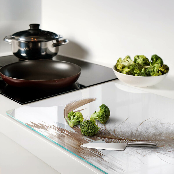 Chopping board A feather against the water