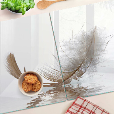 Chopping board A feather against the water