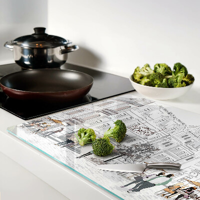 Chopping board glass Cafe Scenery in the City