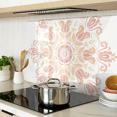 Glass chopping board Mandala in shades of pink