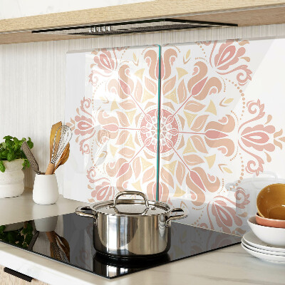 Glass chopping board Mandala in shades of pink
