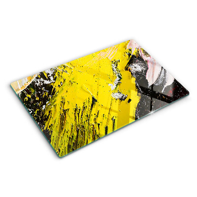 Chopping board glass Abstract landscape in intense colors