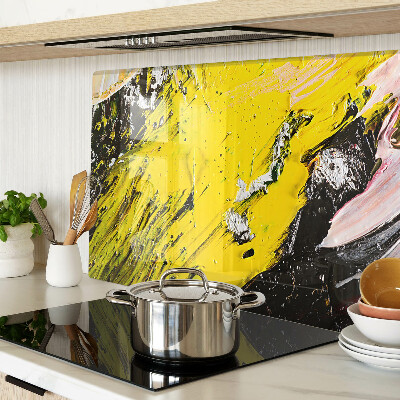 Chopping board glass Abstract landscape in intense colors