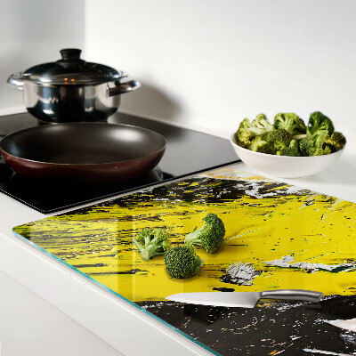 Chopping board glass Abstract landscape in intense colors
