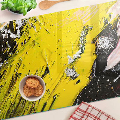 Chopping board glass Abstract landscape in intense colors