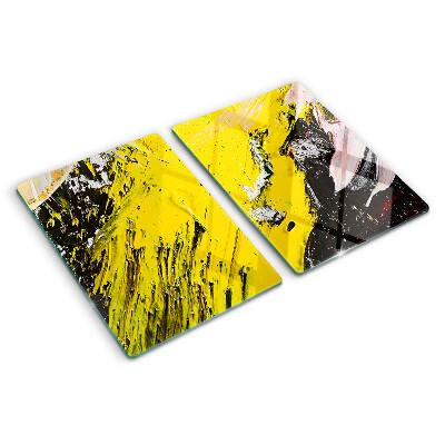 Chopping board glass Abstract landscape in intense colors