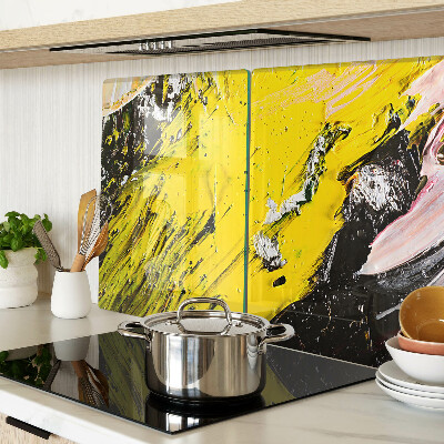 Chopping board glass Abstract landscape in intense colors