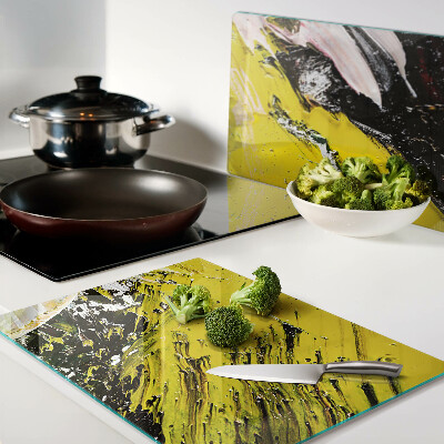 Chopping board glass Abstract landscape in intense colors