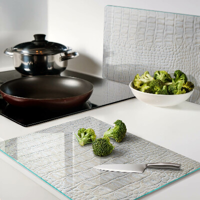 Glass kitchen board Crocodile skin pattern