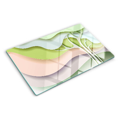 Chopping board Abstract waves in pastel colors