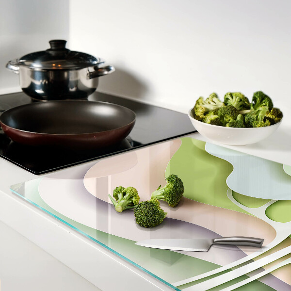 Chopping board Abstract waves in pastel colors