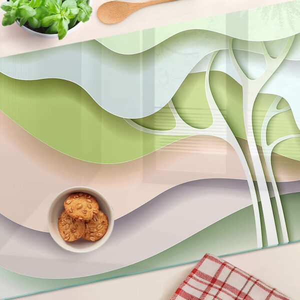Chopping board Abstract waves in pastel colors