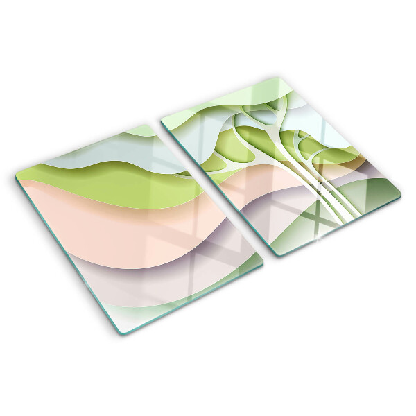 Chopping board Abstract waves in pastel colors
