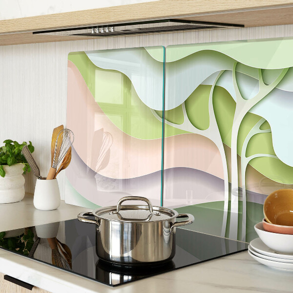 Chopping board Abstract waves in pastel colors