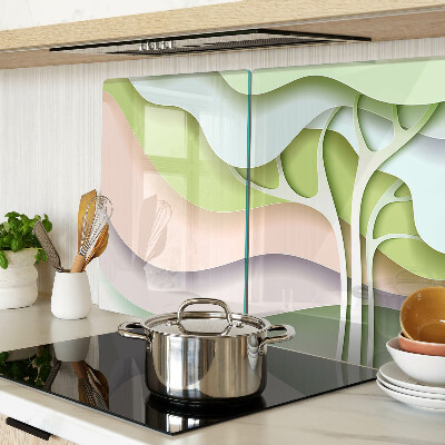 Chopping board Abstract waves in pastel colors